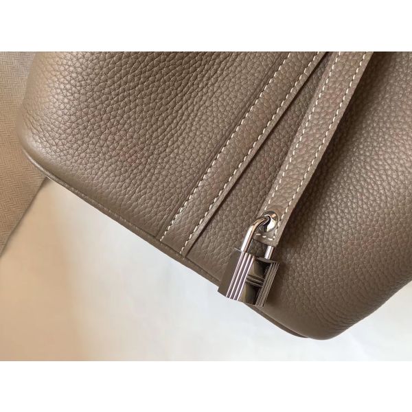 HERM Picotin Lock 18 Bag In Trench Clemence Leather