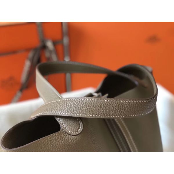 HERM Picotin Lock 18 Bag In Trench Clemence Leather