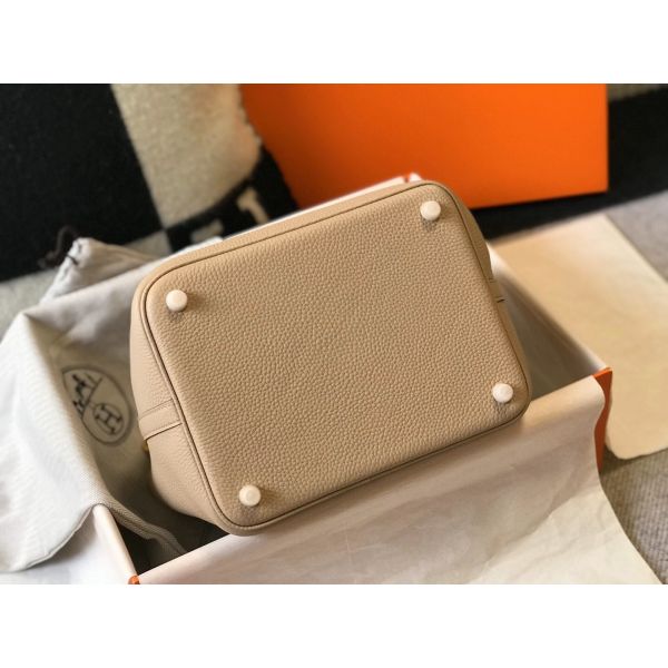 HERM Picotin Lock 22 Bag In Trench Clemence Leather