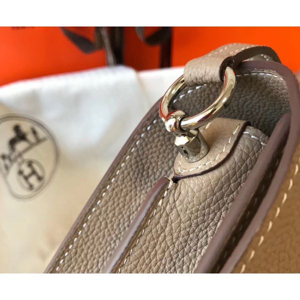 HERM Mini Sac Roulis 18cm Bag In Grey Evercolor Calfskin