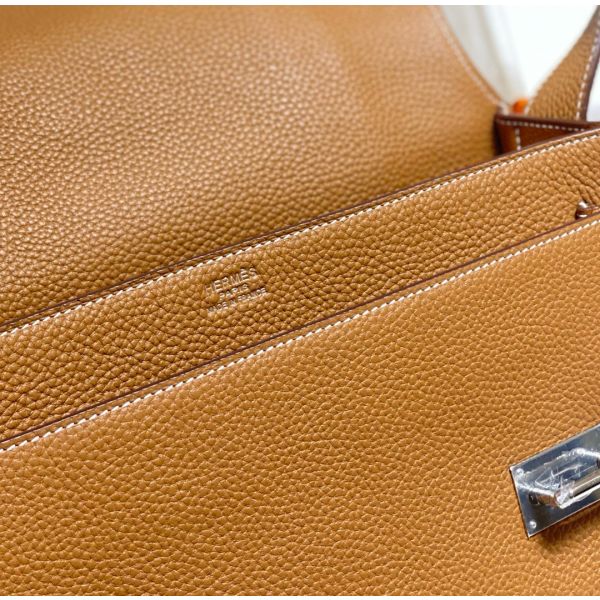 HERM Steve 30 Messenger Bag in Gold Clemence Leather