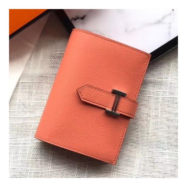 HERM Bearn Mini Wallet In Crevette Epsom Leather