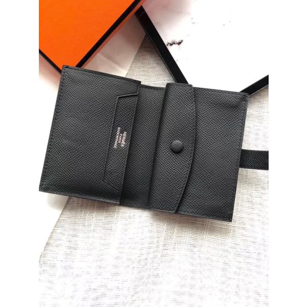 HERM Bearn Mini Wallet In Black Epsom Leather
