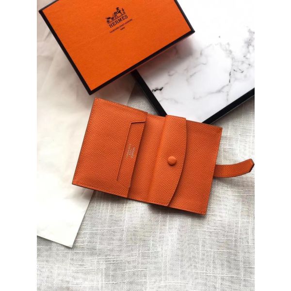 HERM Bearn Mini Wallet In Orange Epsom Leather