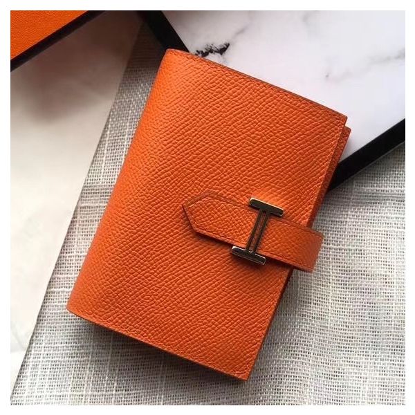 HERM Bearn Mini Wallet In Orange Epsom Leather