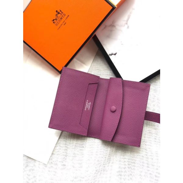 HERM Bearn Mini Wallet In Purple Epsom Leather