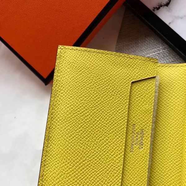 HERM Bearn Mini Wallet In Yellow Epsom Leather