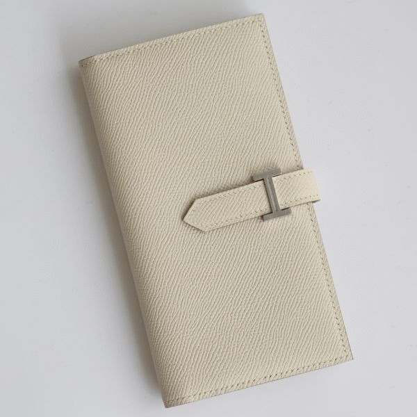 HERM Bearn Long Handmade Wallet in Craie Epsom Calfskin