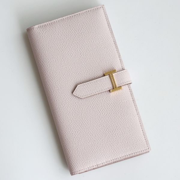 HERM Bearn Long Handmade Wallet in Mauve Pale Epsom Calfskin