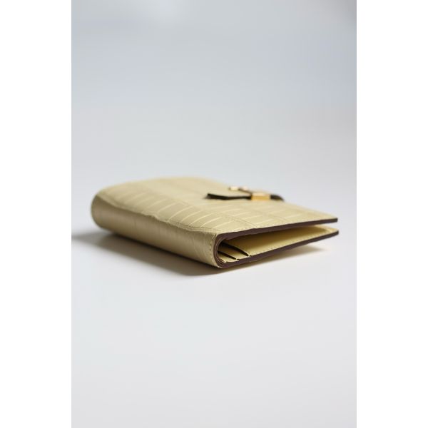 HERM Bearn Compact Wallet in Vanille Matte Alligator Leather