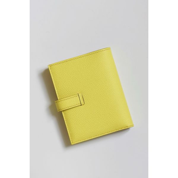 HERM Bearn Compact Verso Handmade Wallet in Lime Epsom Calfskin