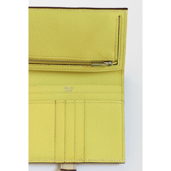 HERM Bearn Compact Verso Handmade Wallet in Nata Epsom Calfskin