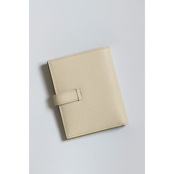 HERM Bearn Compact Verso Handmade Wallet in Nata Epsom Calfskin