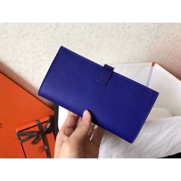 HERM Blue Electric Epsom Bearn Gusset Wallet