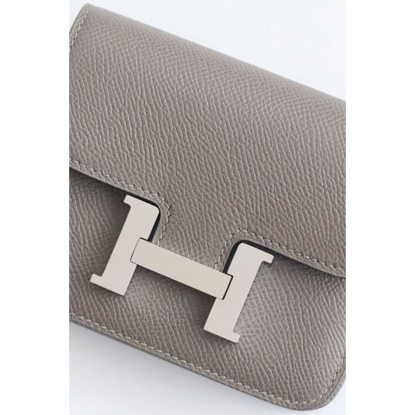 HERM Constance Slim Wallet in Etain Epsom Calfskin