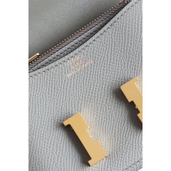 HERM Constance Slim Wallet in Gris Meyer Epsom Calfskin