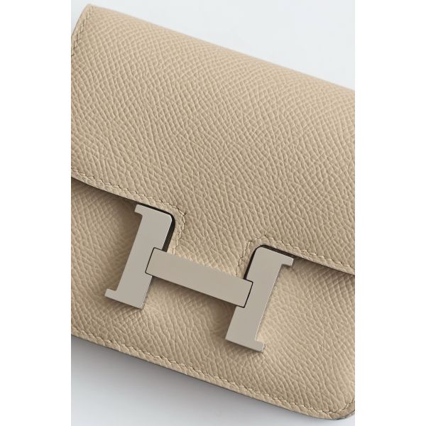 HERM Constance Slim Wallet in Tourterelle Epsom Calfskin