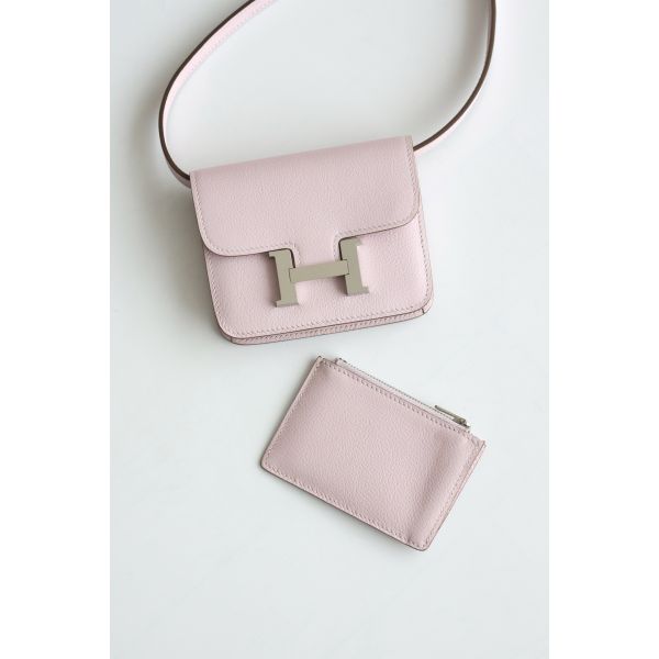 HERM Constance Slim Wallet in Mauve Pale Epsom Calfskin