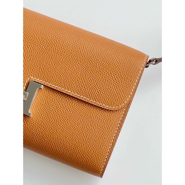 HERM Constance To Go Wallet in Gold Epsom Calfskin