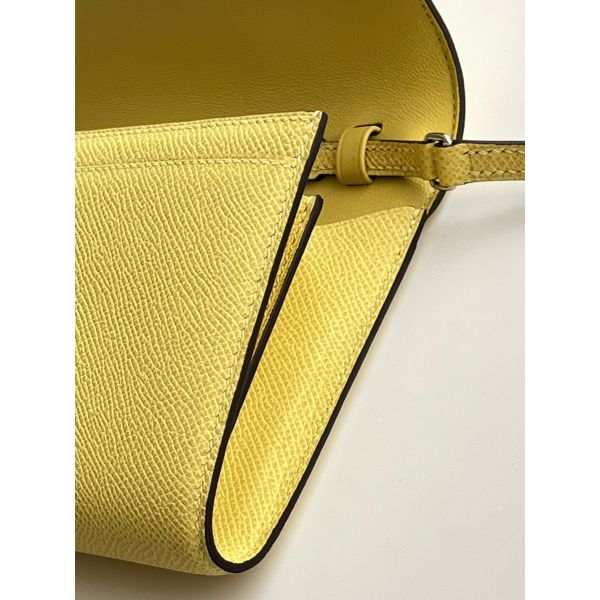 HERM Constance To Go Wallet in Jaune Poussin Epsom Calfskin