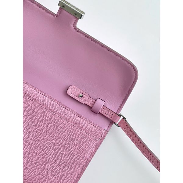 HERM Constance To Go Wallet in Mauve Sylvestre Epsom Calfskin