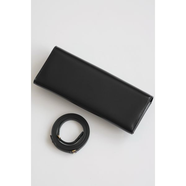 HERM Maillon To Go Wallet in Black Box Calfskin