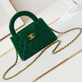 CC KELLY MINI 19 SHOPPING BAG IN GREEN FOREST CALFSKIN