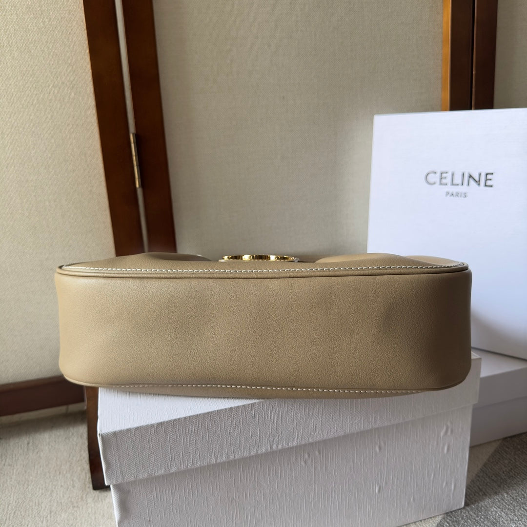 POLLY 33 IN SANDAL BROWN CALFSKIN GOLD LOGO