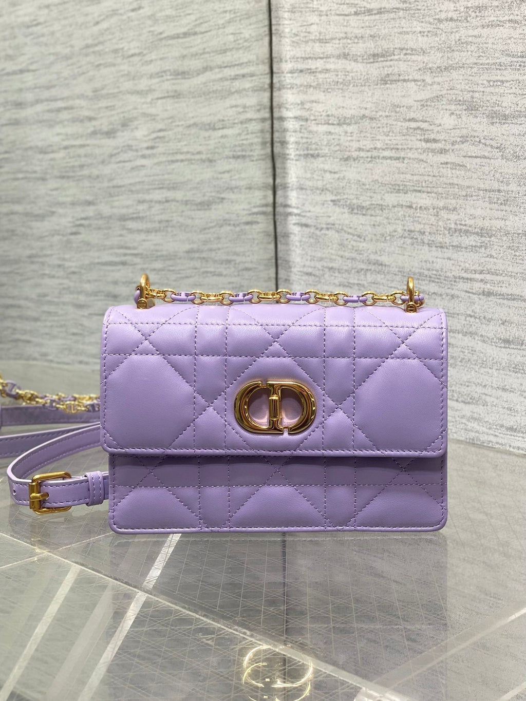 MISS CARO MINI BAG 17 IN BABY PURPLE MACROCANNAGE LAMBSKIN