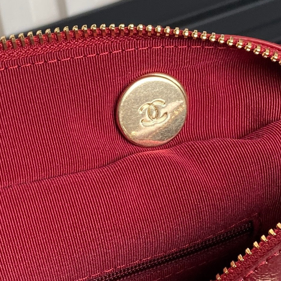 BOWLING BAG 29 IN RED CALFSKIN GOLD HARDWARE