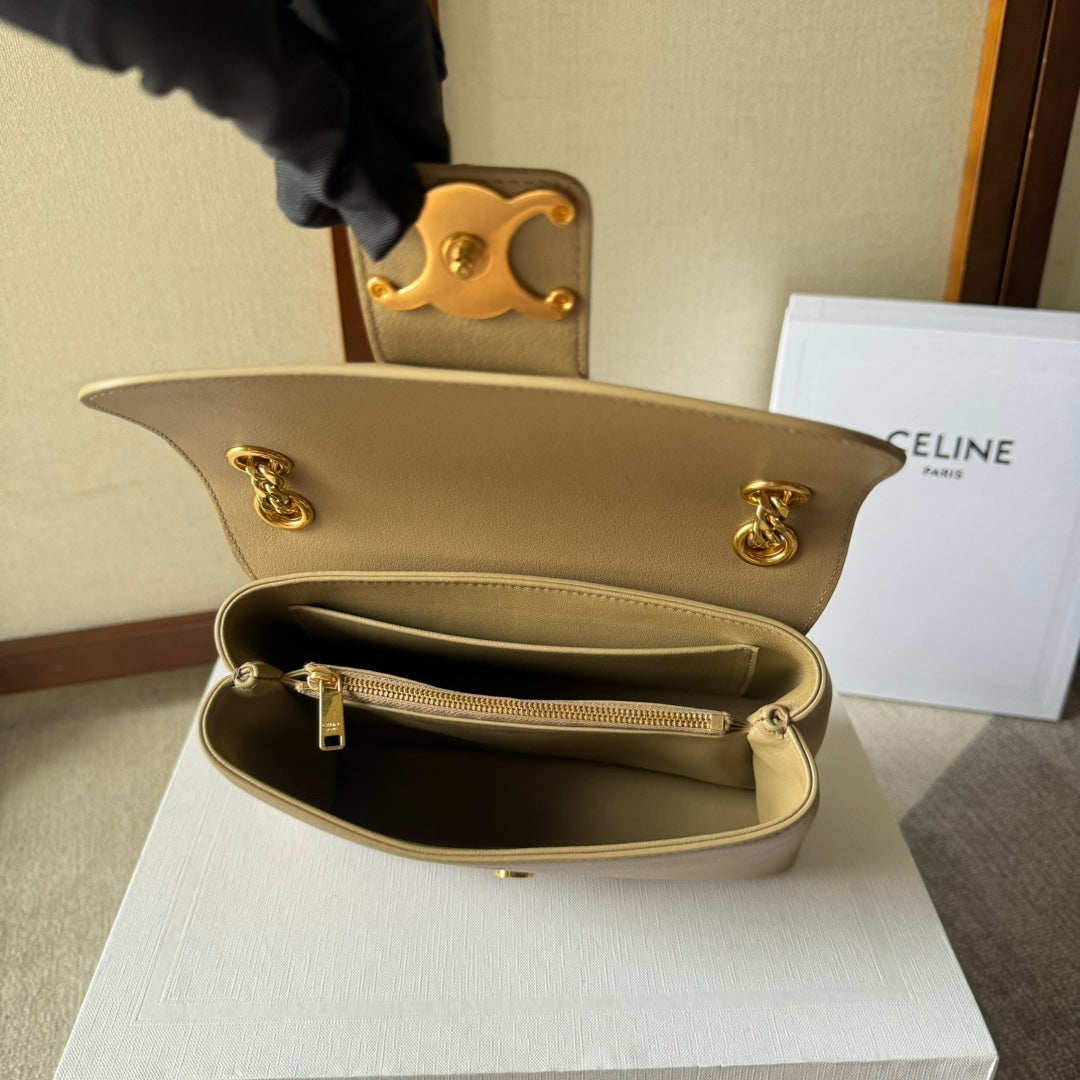 MEDIUM CELINE VICTOIRE BAG 23 IN CAMEL GOLD CALFSKIN