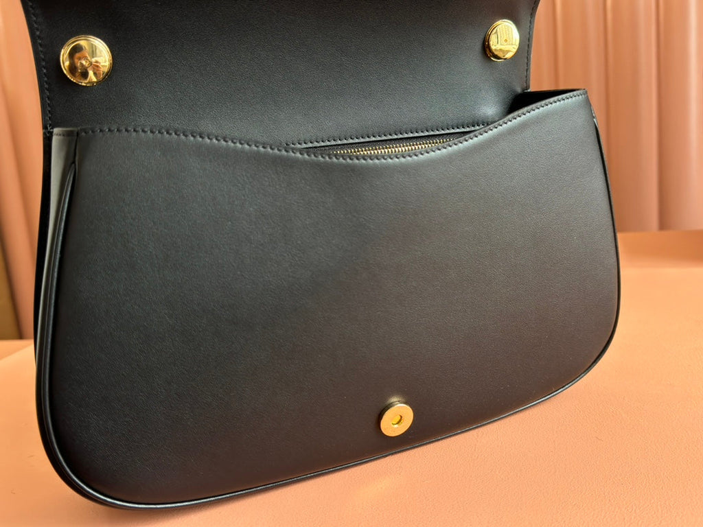 BLONDIE LARGE TOP HANDLE BAG 32 IN BLACK CALFSKIN