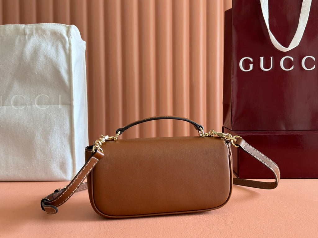SMALL HORSEBIT 1955 SHOULDER BAG 22.6 IN BROWN CALFSKIN