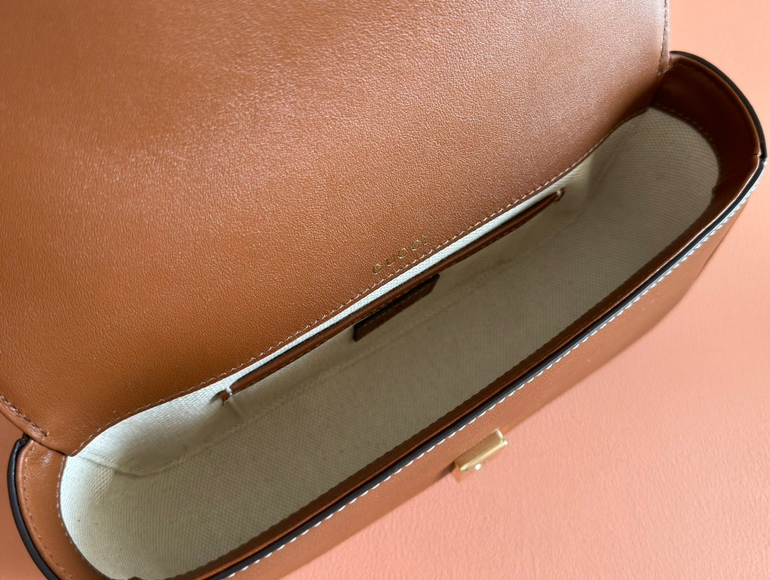 SMALL HORSEBIT 1955 SHOULDER BAG 22.6 IN BROWN CALFSKIN