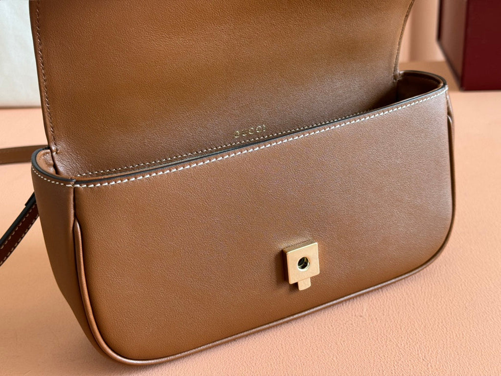 SMALL HORSEBIT 1955 SHOULDER BAG 22.6 IN BROWN CALFSKIN