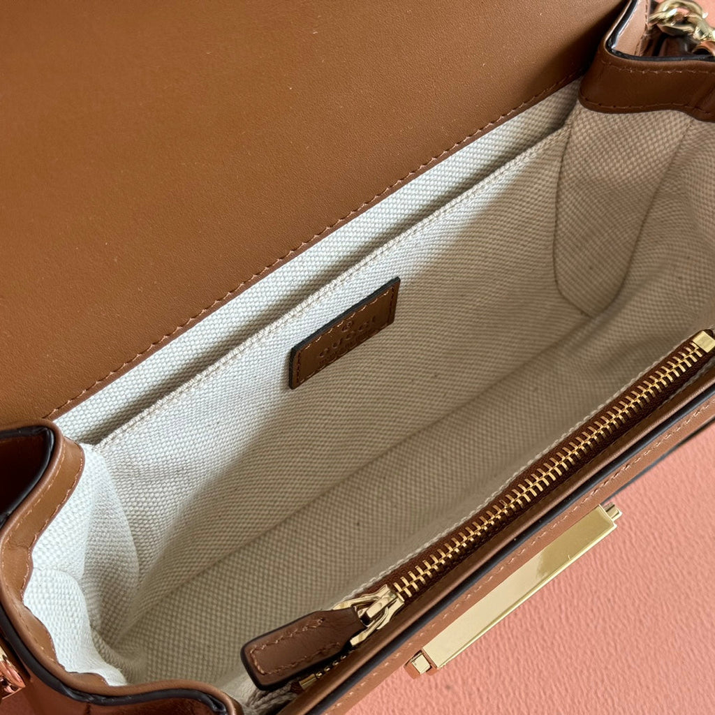 GO SMALL SHOULDER BAG 21.5 IN DARK GREY BROWN CALFSKIN