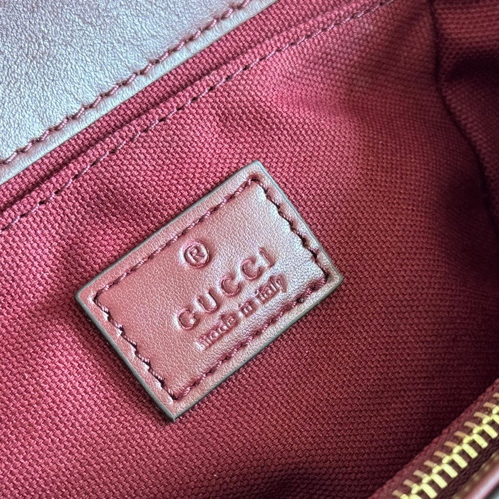 GO SMALL SHOULDER BAG 21.5 IN ROSSO ANCORA RED GG CANVAS